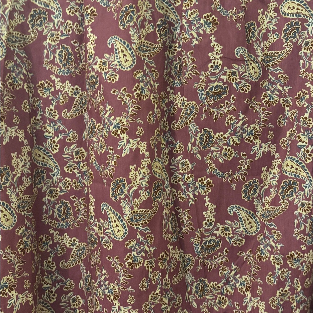 Avara Hadley Peasant top mauve paisley SZ XL 100% cotton puffy sleeve boho NWT - Picture 3 of 12